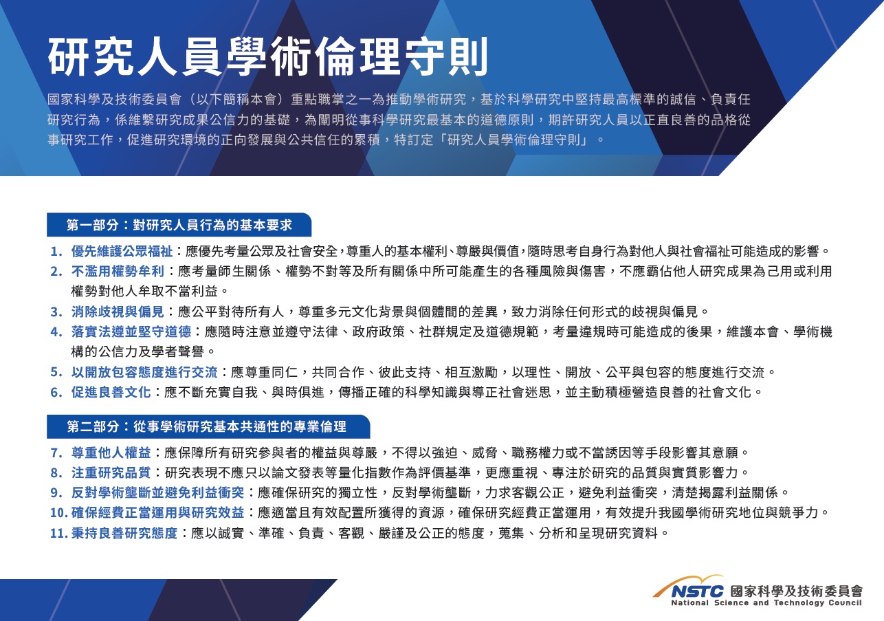 研究人員學術倫理守則